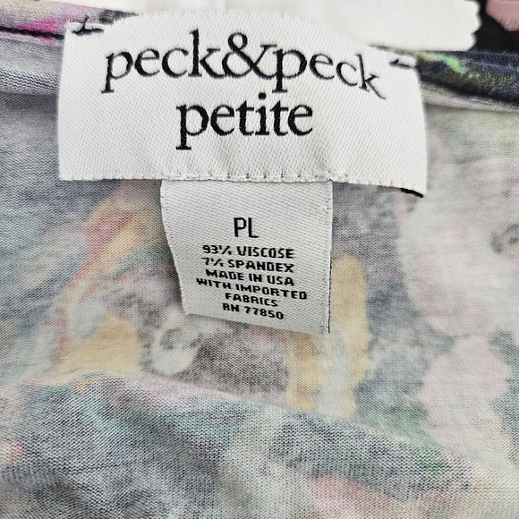 Peck & Peck Petite Colorful Abstract Art 3/4 Sleeve Blouse Size Large - Picture 4 of 5